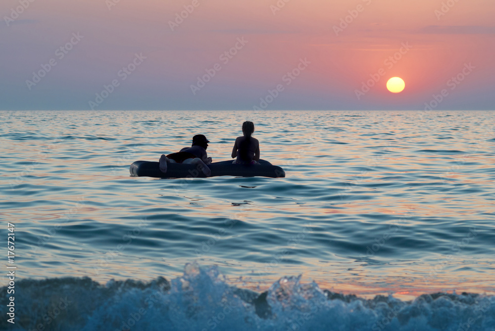 People on the raft