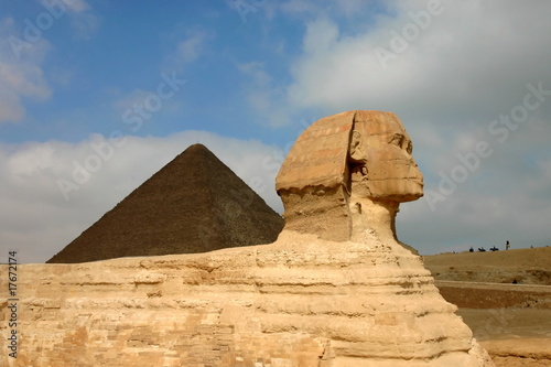 Giza pyramids and sphinx. Egypt.