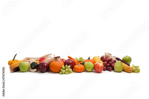 Arrangement of fall fruits and vegetables