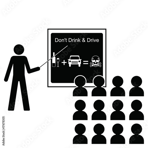 Man giving lecture on the dangers of drink driving