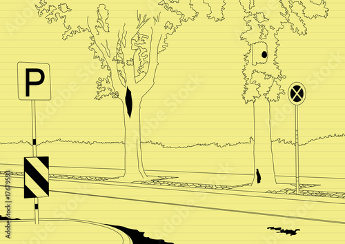Vector trees near street