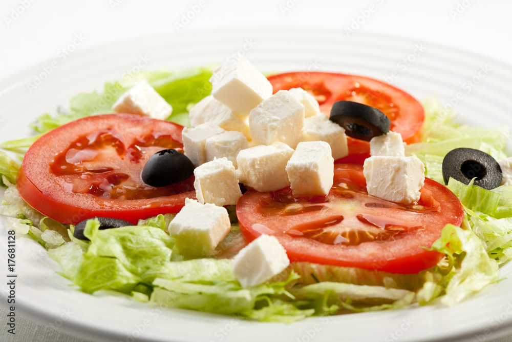 Feta cheese with tomatoes and olives