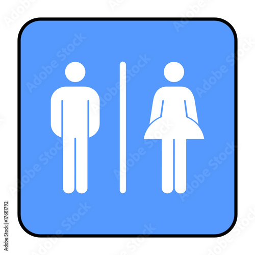 toilettenschild blau normal