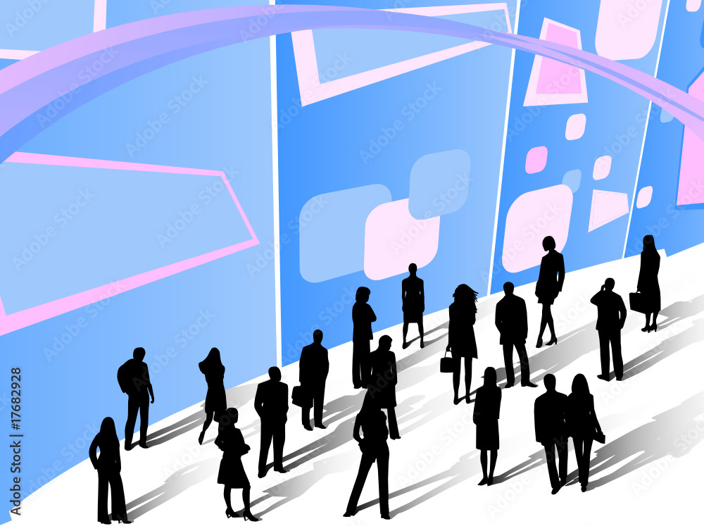 Illustration of business people and abstract Illustration of business people and abstract