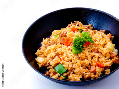 Asian Rice in a Black Pan