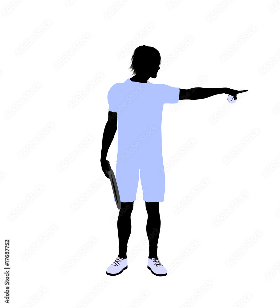 Male Tennis Player Illustration Silhouette Male Tennis Player Illustration Silhouette