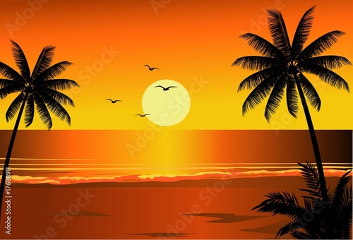 beautiful beach sunset