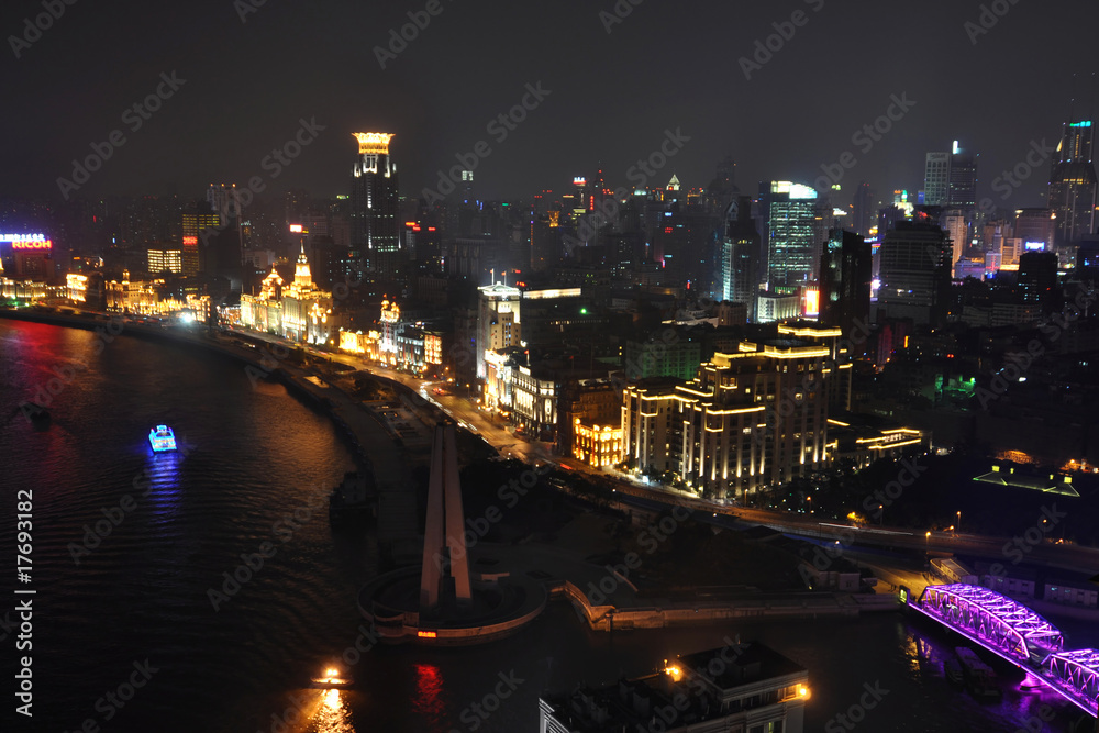 Fototapeta premium Shanghai, the bund by night