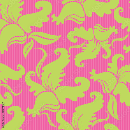 Seamless pink vintage pattern with orchids