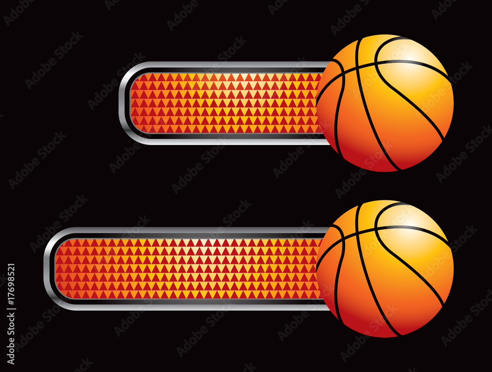 Basketball on orange checkered tabs