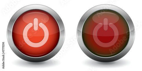 3D Red Power Button