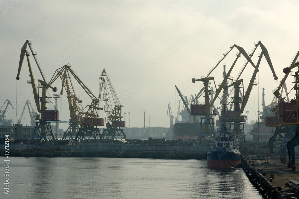 a sea industrial freight port