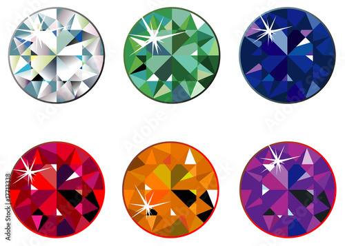 Round precious stones with sparkle
