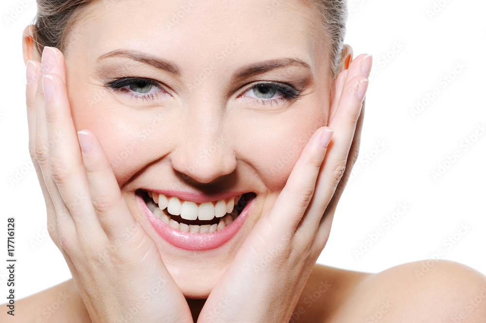 Beauty happy female with the clean face Beauty happy female with the clean face