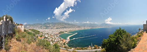 View to Alanya from high mountain photo