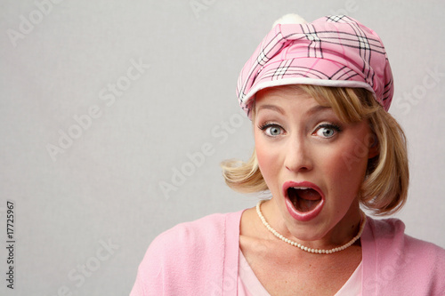 Surprised Girl in Pink