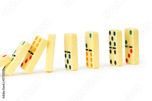 Colourful dominoes isolated on the white