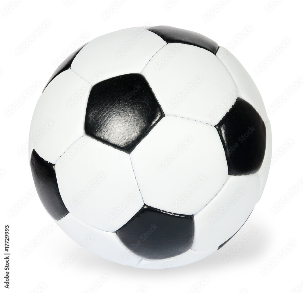 Naklejka premium black and white soccer ball on the white background. (isolated)