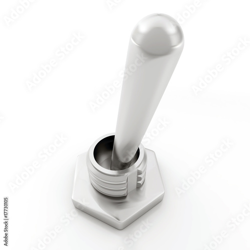 Wallpaper Mural silver metallic electric switch on a white background Torontodigital.ca