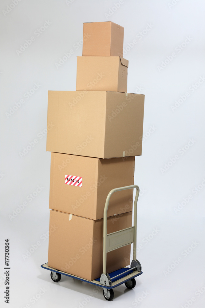 boxes stack up on top of trolley boxes stack up on top of trolley