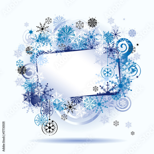 Wallpaper Mural Christmas frame, snowflakes. Place for your text here. Torontodigital.ca