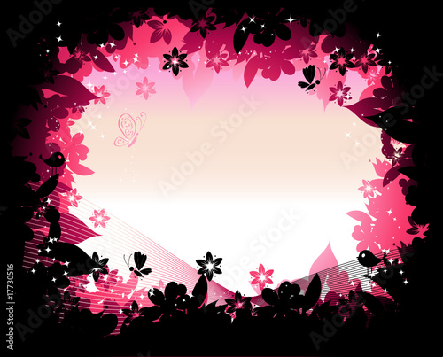 Morning dawn, nature frame silhouette for your design