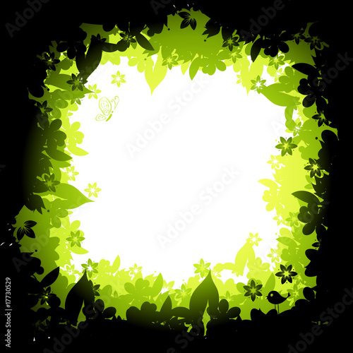 Morning dawn, nature frame silhouette for your design