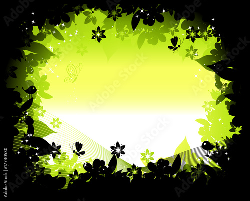 Morning dawn, nature frame silhouette for your design