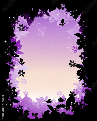Morning dawn, nature frame silhouette for your design