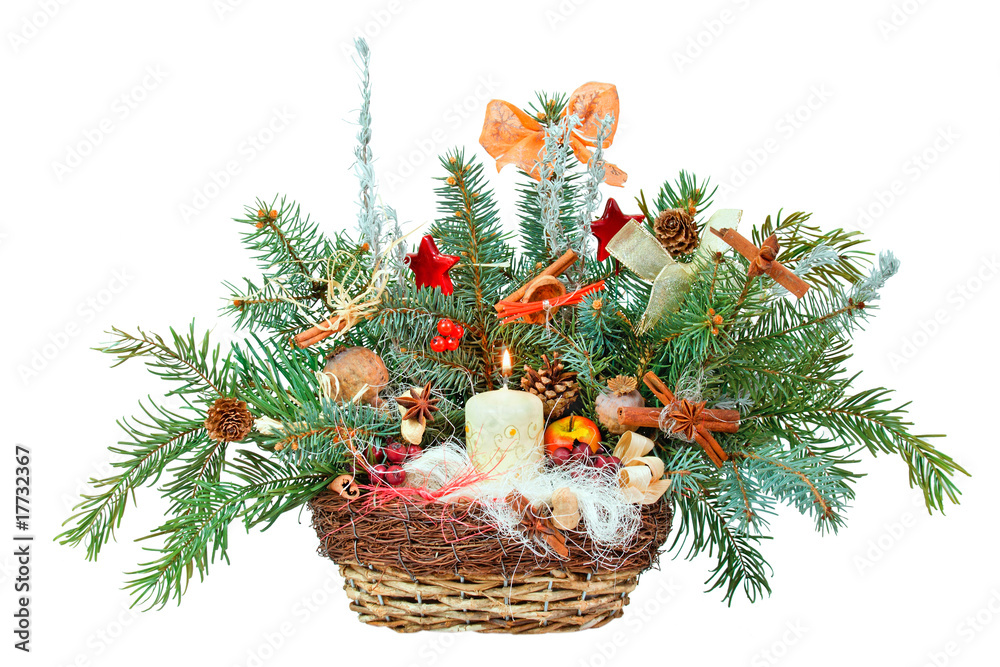 Decoration out of branchs and christmas ornament Decoration out of branchs and christmas ornament