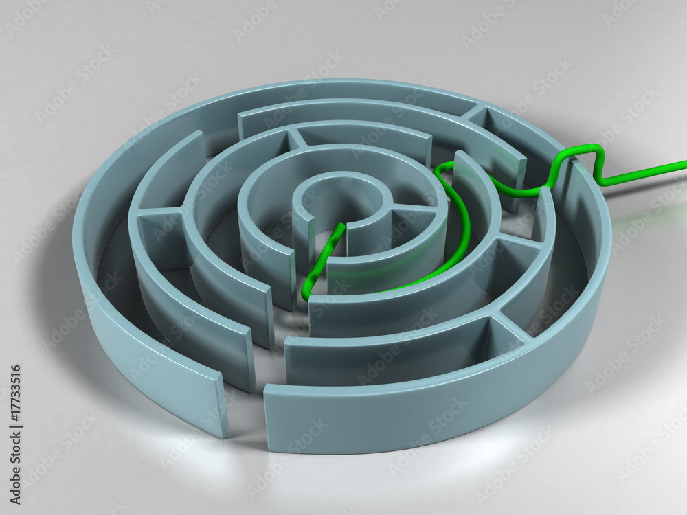 illustration of simple maze with solution illustration of simple maze with solution