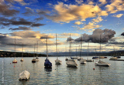 The little port at Zurich lake, Switzerland