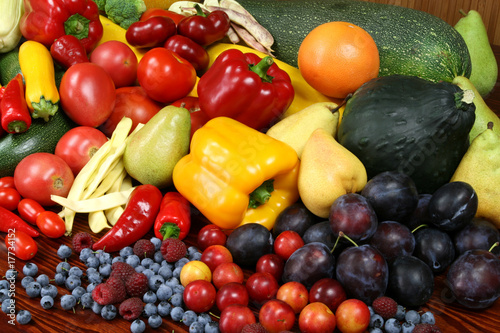 Fruits and vegetables.