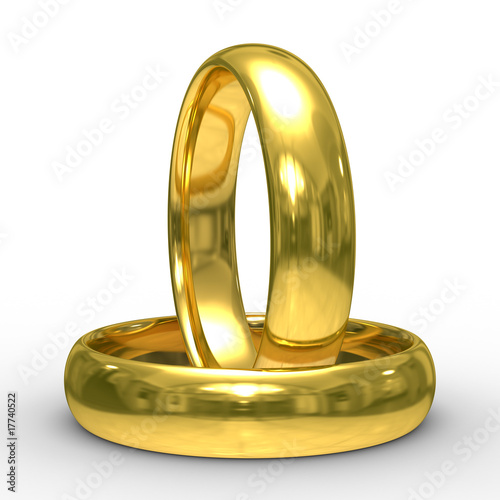 Two gold wedding rings. Iso...