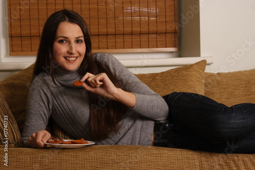 a woman with cookies photo
