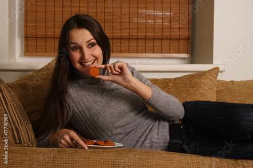 a woman with cookies photo