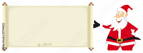 santa claus with banner