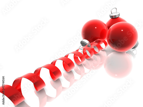 High resolution 3D Render of Christmas Ornaments