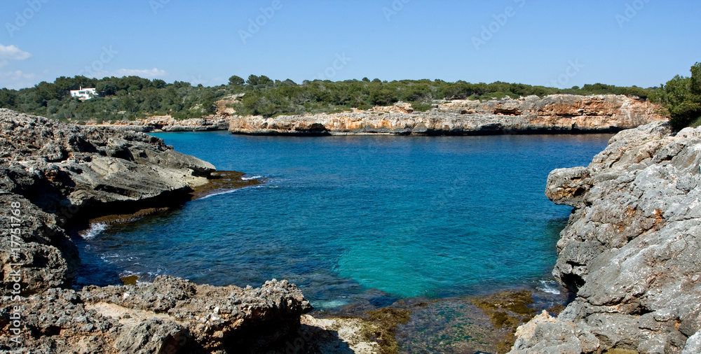 Beautiful Mediterranean bay with blue water on the Majorca