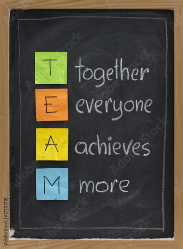 teamwork concept on blackboard