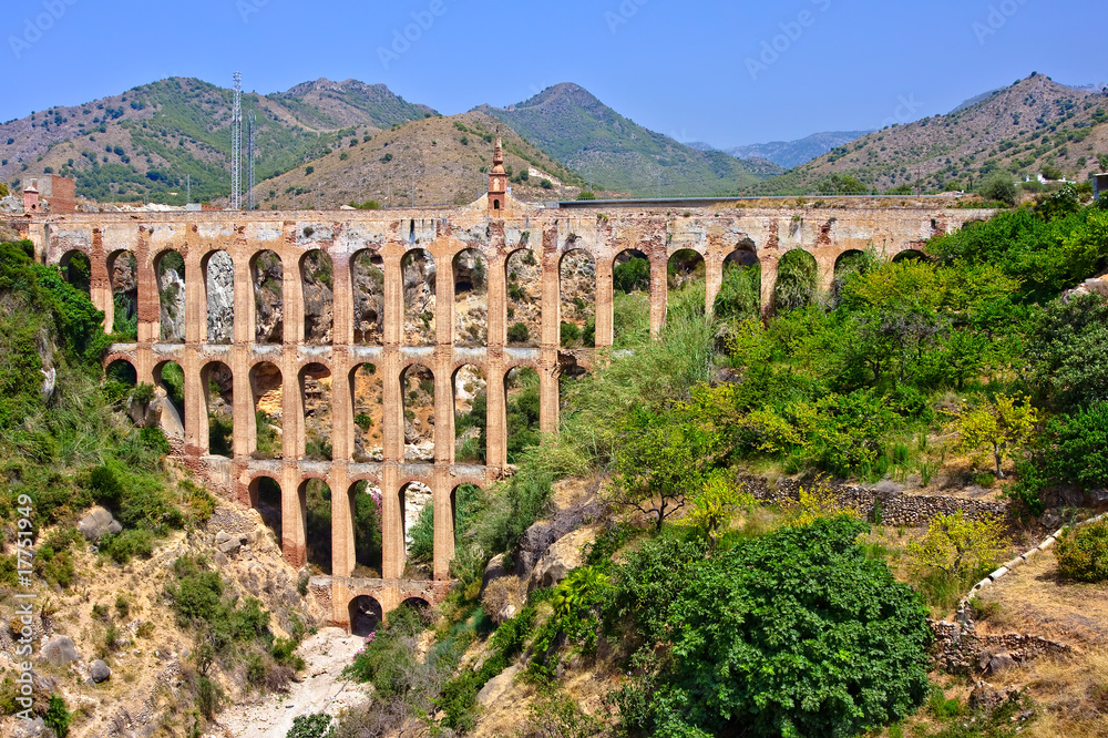 Obraz premium Old aqueduct in Nerja, Costa del Sol, Spain