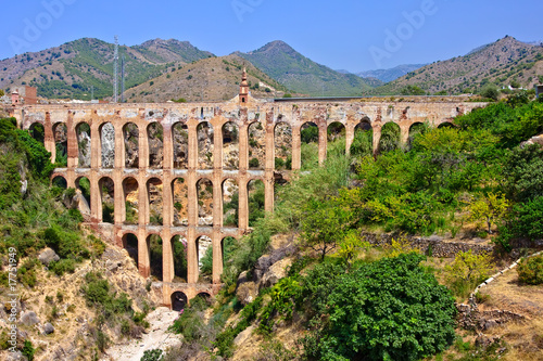 Billede på lærred Old aqueduct in Nerja, Costa del Sol, Spain
