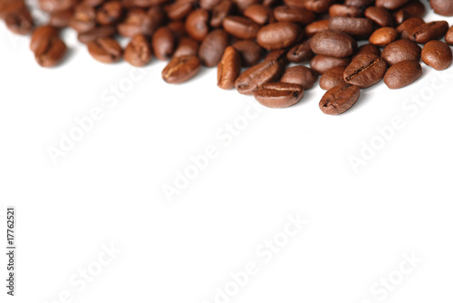 Macro of coffee isolated on white background