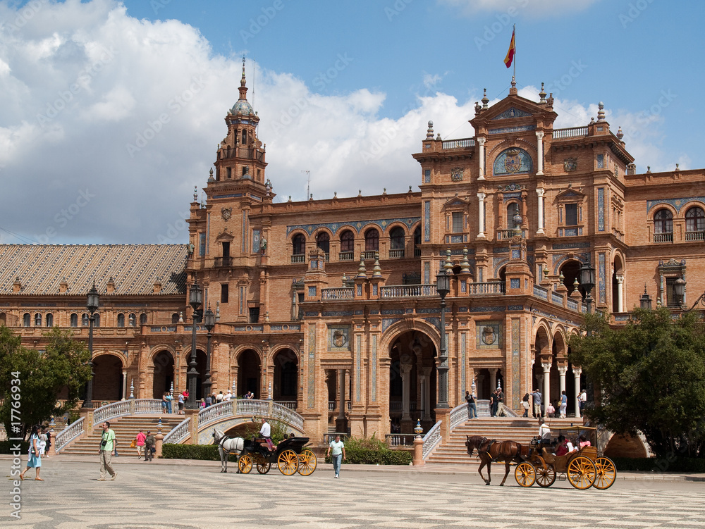 Obraz premium Bryczką na Schodach Hiszpańskich w Sewilli