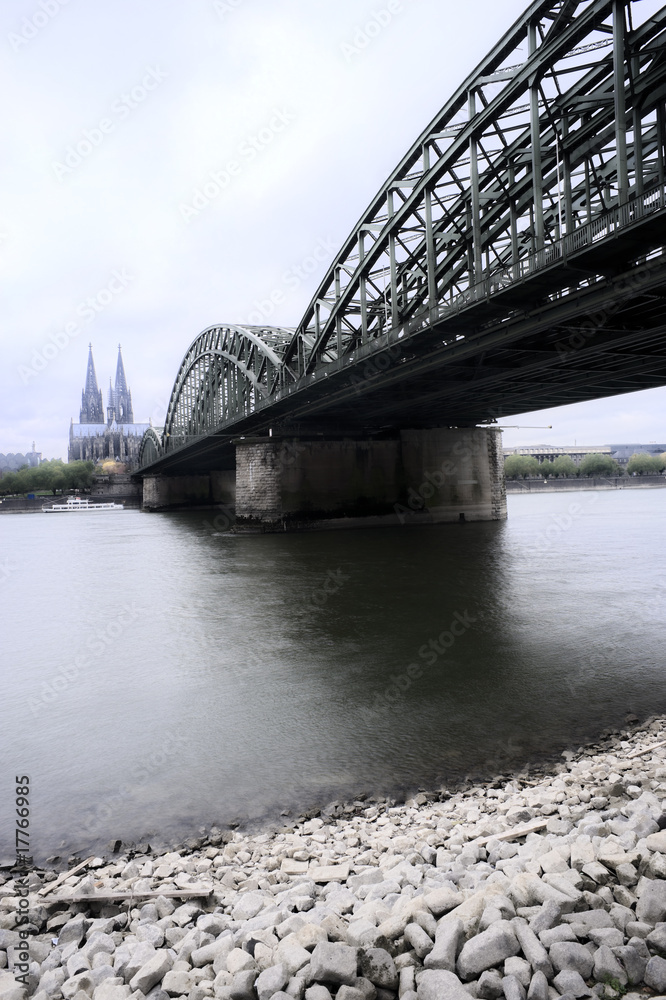 Cologne cathedral and railway bridge