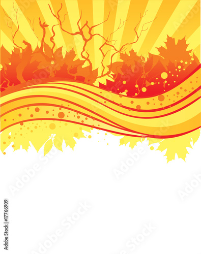 Autumn leafs back, vector illustration