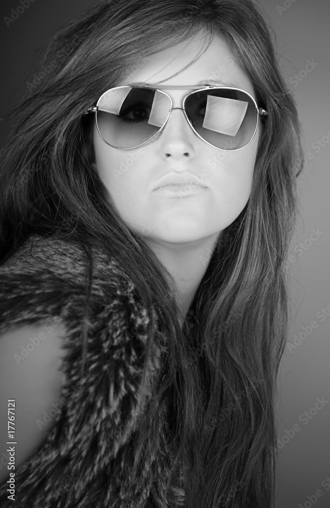 Attractive Teen in Aviator Shades