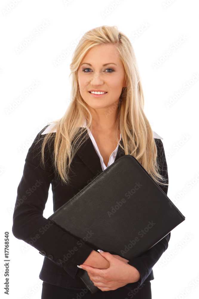 Smiling businesswoman on white background Smiling businesswoman on white background