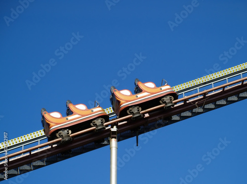 empty rollercoaster climbing up