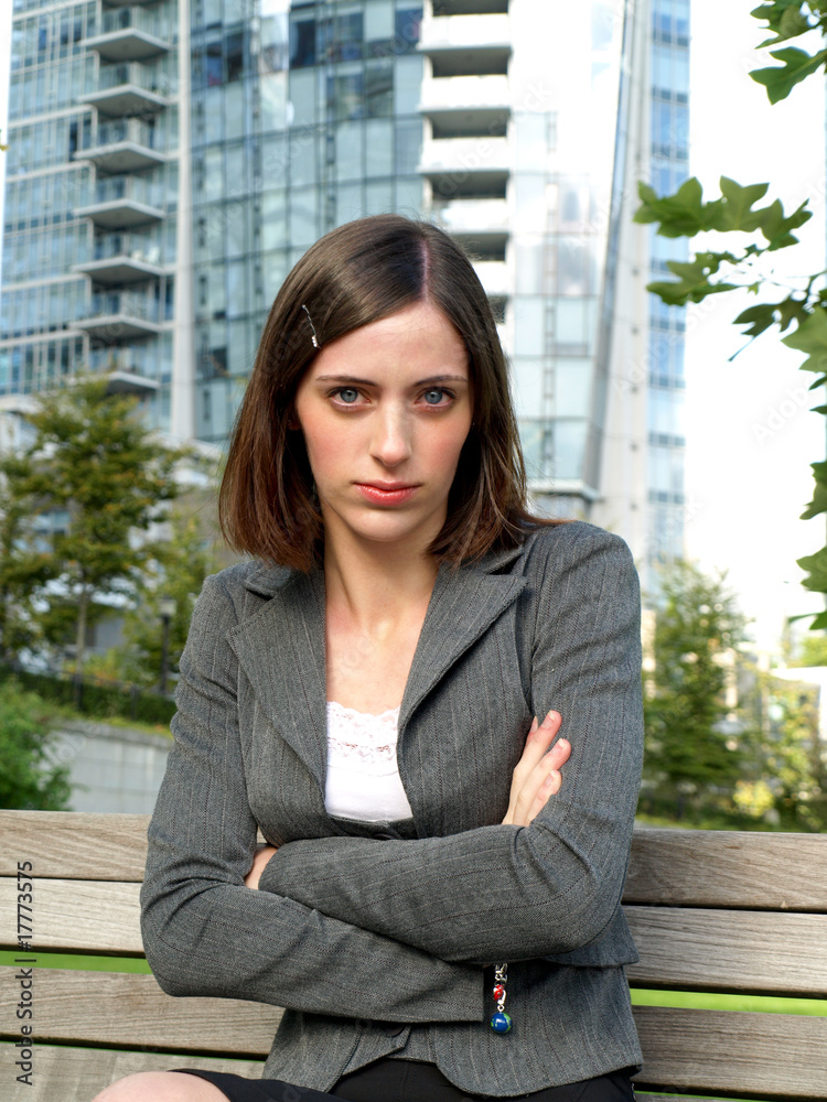 Fototapeta premium Upset young professional businesswoman